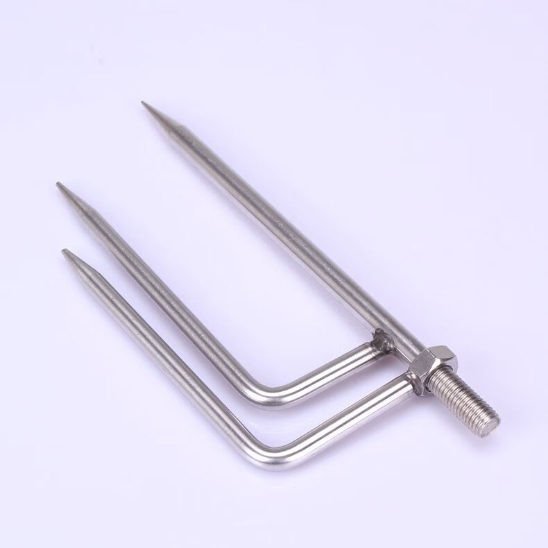 钓鱼伞地插通用型三角插不锈钢插地支架钓伞叉配件小号不锈钢地插350g