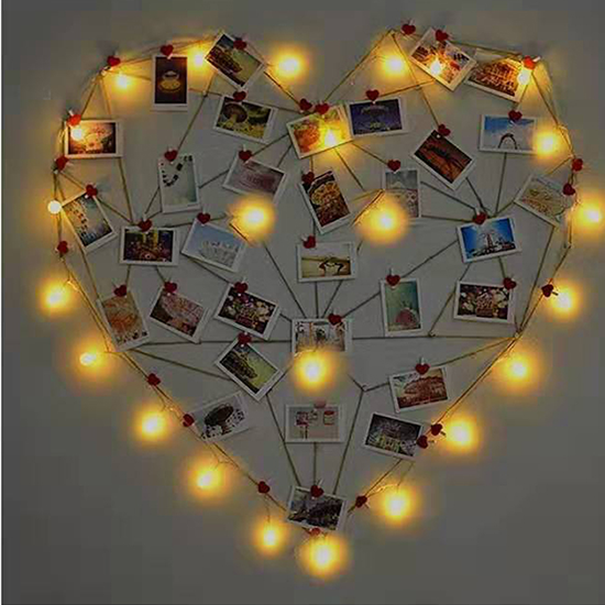 照片墙装饰麻绳夹子相片夹照片绳创意个性卡通麻绳照片墙装饰 彩色10