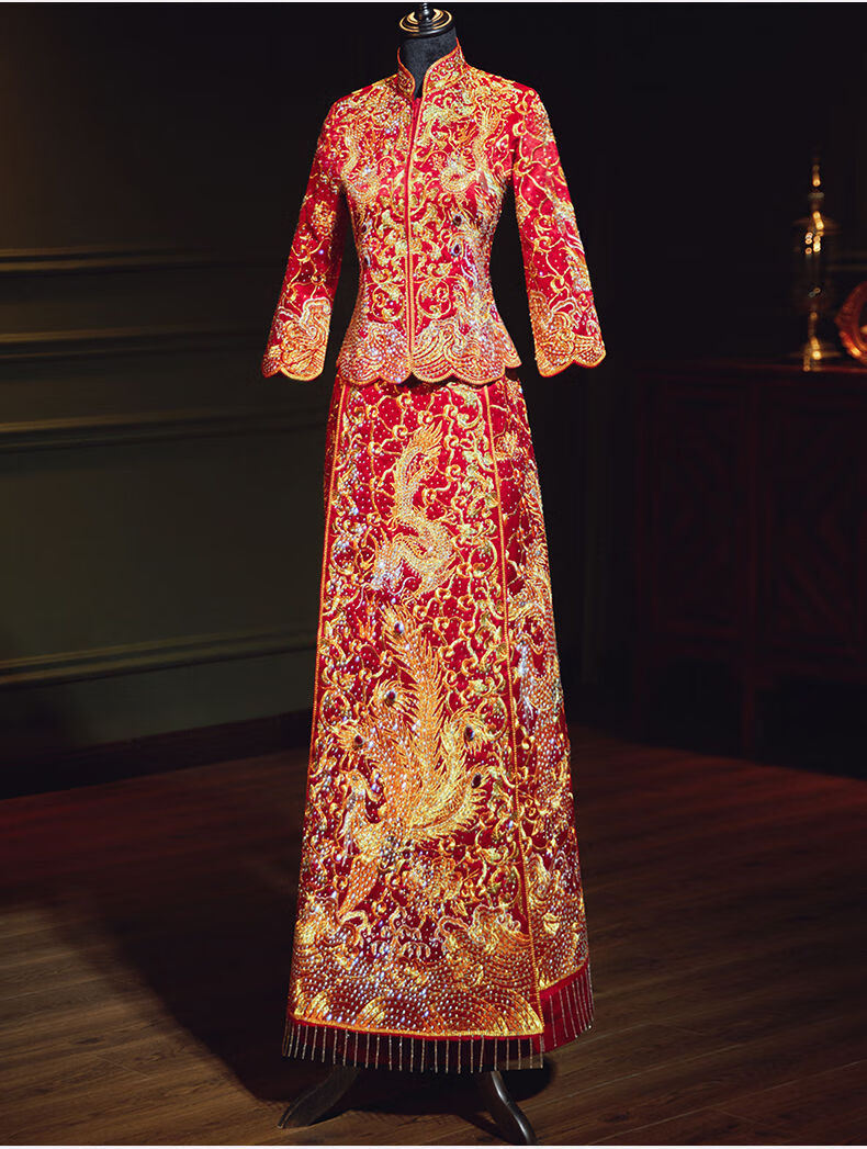 雅鹿大五福褂皇龙凤褂裙20新款秀禾服新娘中式礼服敬酒服结婚嫁衣女