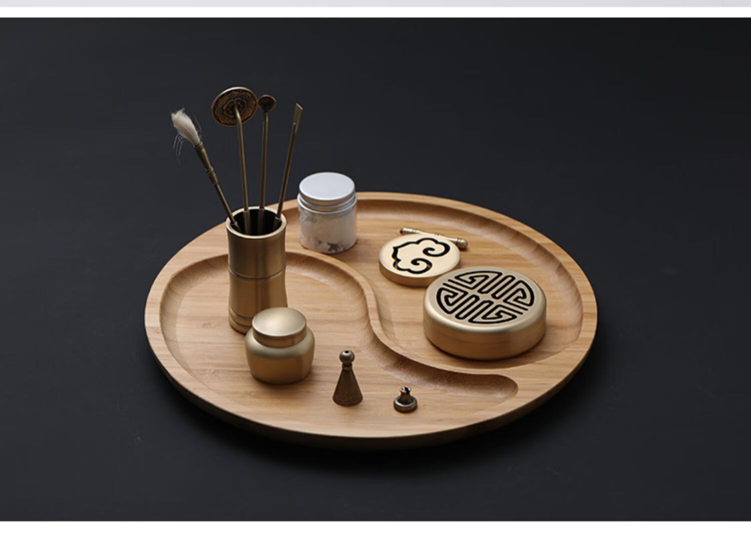 纯铜香篆套装 纯铜香道套装用具入门香模打拓香拓打香篆炉檀香炉沉香