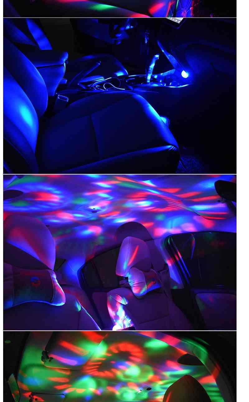 车载音乐声控七彩灯无线车内usb车用节奏灯汽车闪光led跑马氛围灯