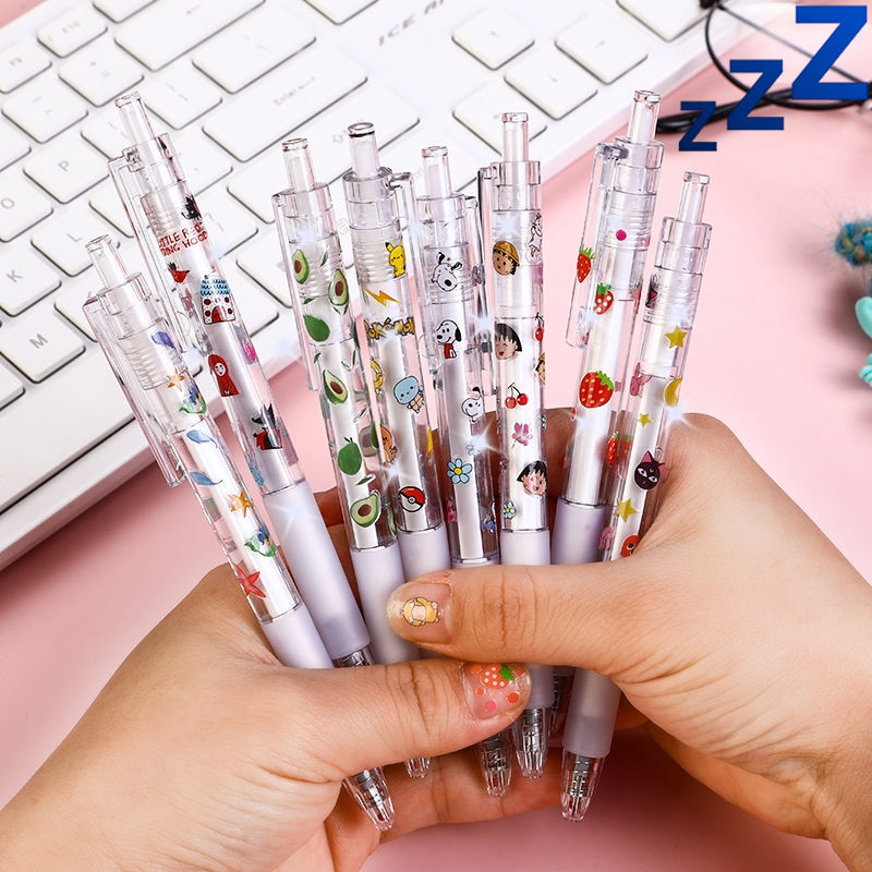 肉球笔肉球可爱按动笔高颜值少女黑笔05按动中性笔卡通可爱图案限定笔