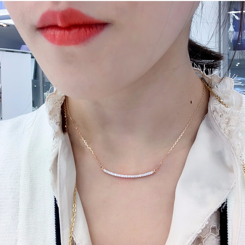 swarovski 施华洛世奇项链女一字微笑锁骨链生日礼物情人节礼物送女友