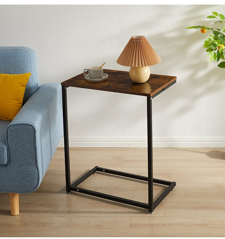 艺柳园茶几客厅小边几创意边桌边几角几小茶几方桌胡桃色