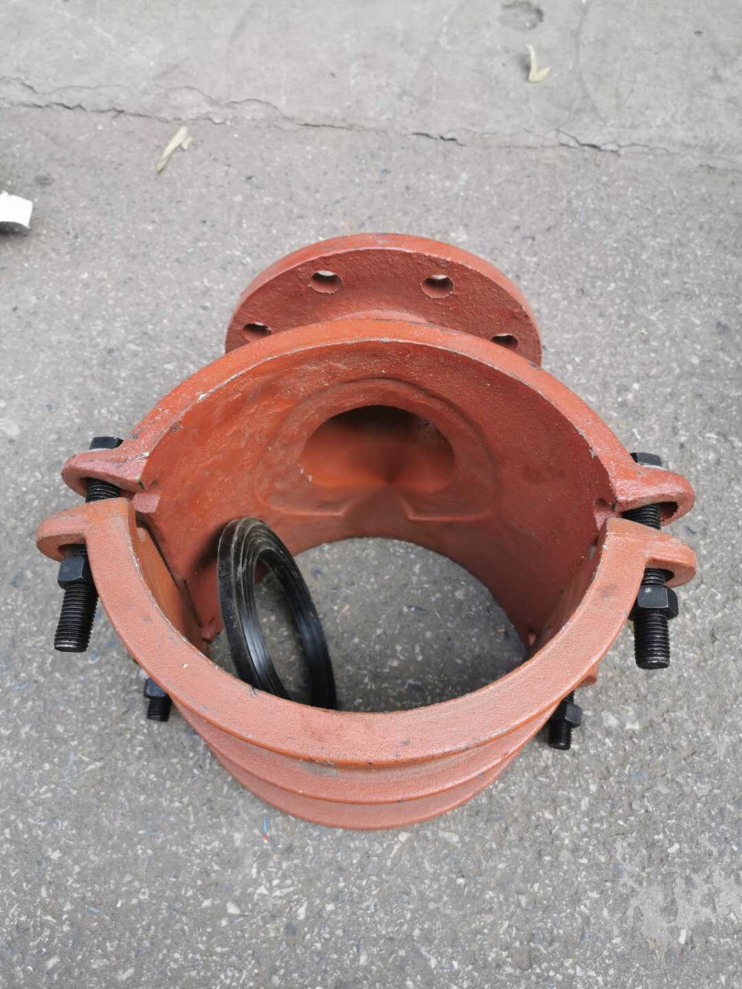 马鞍三通法兰抱箍哈夫节抢修器马鞍铸铁pe钢管分水三通管道增接口哈夫