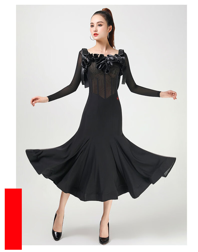 丹宝罗摩登舞表演裙新款华尔兹高端名牌国标舞连衣裙国际标准舞裙 小