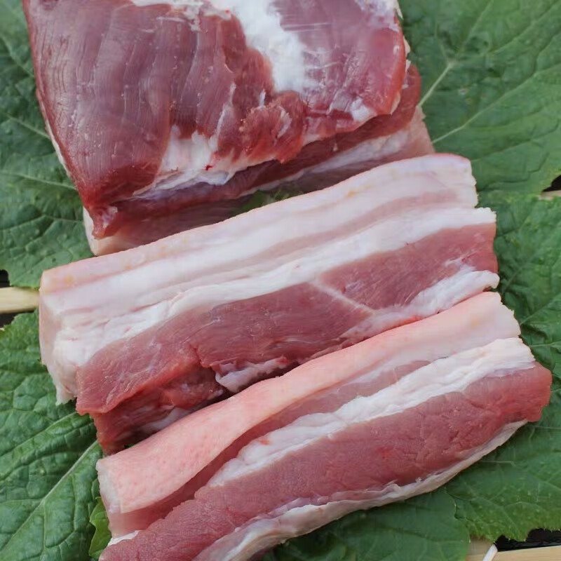 五花肉农家散养土猪肉前腿肉后腿肉新鲜现杀现发大猪五花肉4斤装略肥