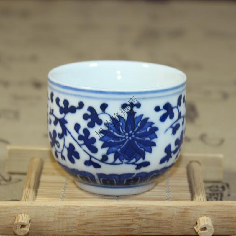 景德镇仿古青花瓷小酒杯白酒杯自酿酒烈酒杯陶瓷青花酒杯b款酒杯