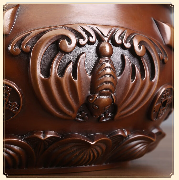 铜缸聚宝盆紫铜摆件门海铜碗铜盆办公室工艺品公司开业乔迁新居礼品