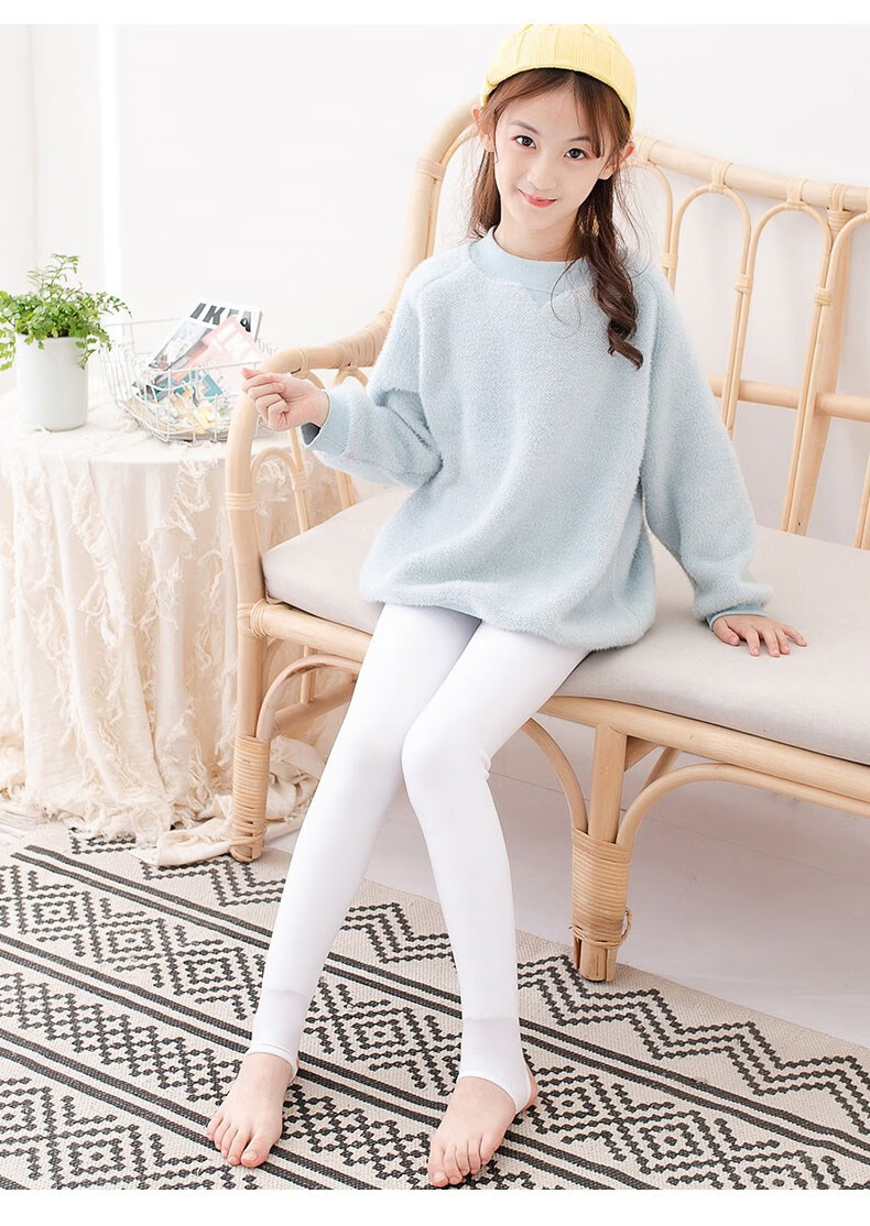 女童连裤袜加绒加厚光腿神器秋冬季肉色练功舞蹈袜儿童打底裤肤色