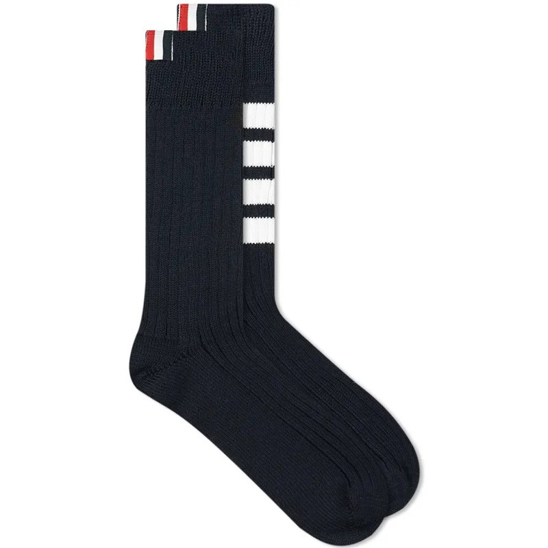 汤姆 布朗(thom browne) 男女通用棉质条纹中筒袜子 mas064b 03191