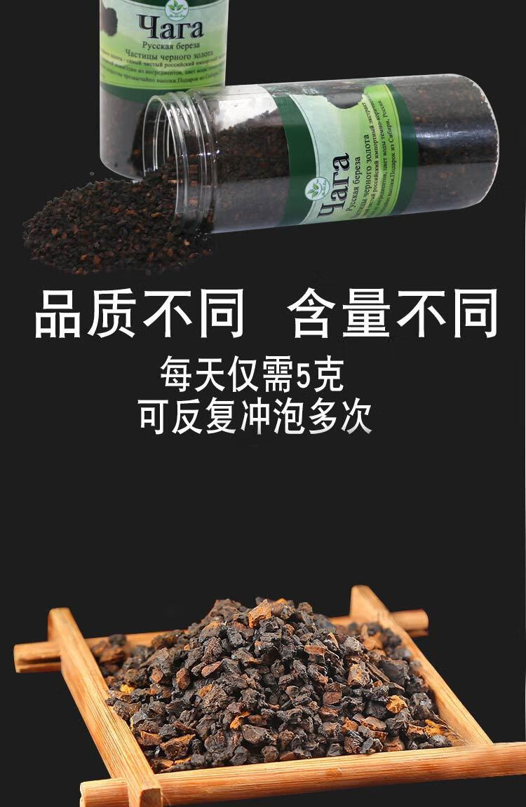 桦树茸黑金颗粒快速吸收俄罗斯桦褐孔菌野生白桦茸250g降糖养生250g