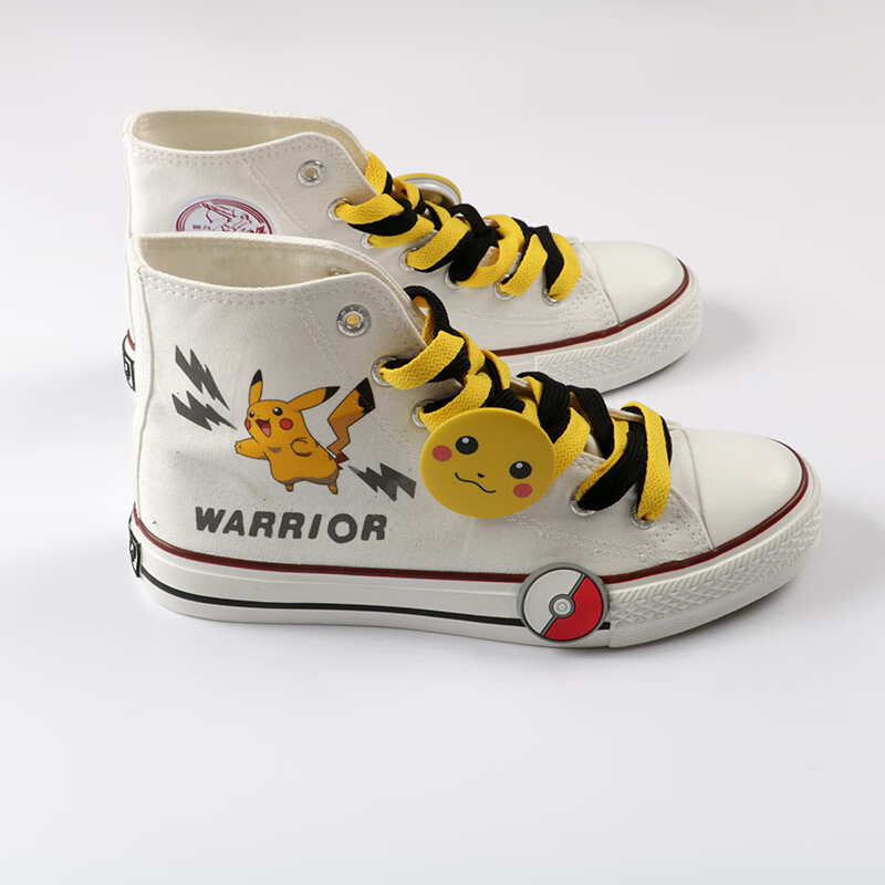 反光皮卡丘联名高帮帆布潮鞋手绘学生男女动漫1970sp情侣板鞋 反光
