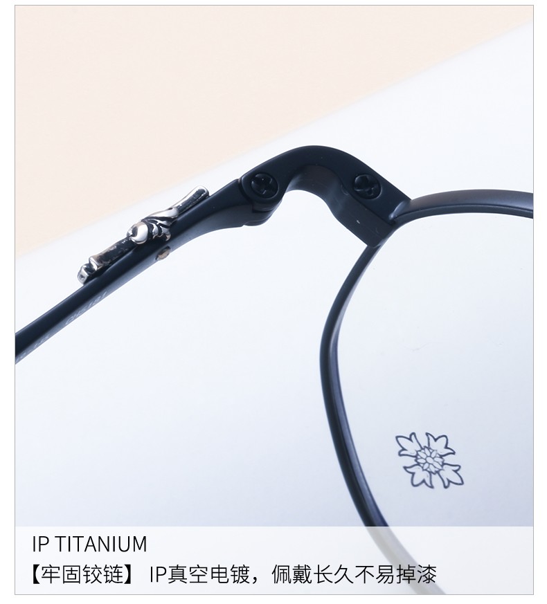 复古超轻纯钛圆框高度近视眼镜框男磨砂高端小脸纯钛titan镜架女5181