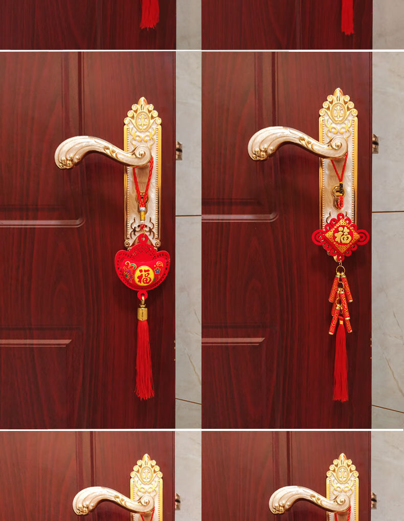 中国结大门室内门客厅过年喜庆装饰挂件毛毡灯笼辣椒串鞭炮福包串