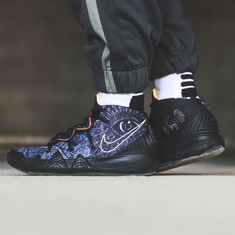 耐克男鞋nike kyrie欧文s2 hybrid黑蓝炫彩大眼睛合体 实战篮球鞋ct