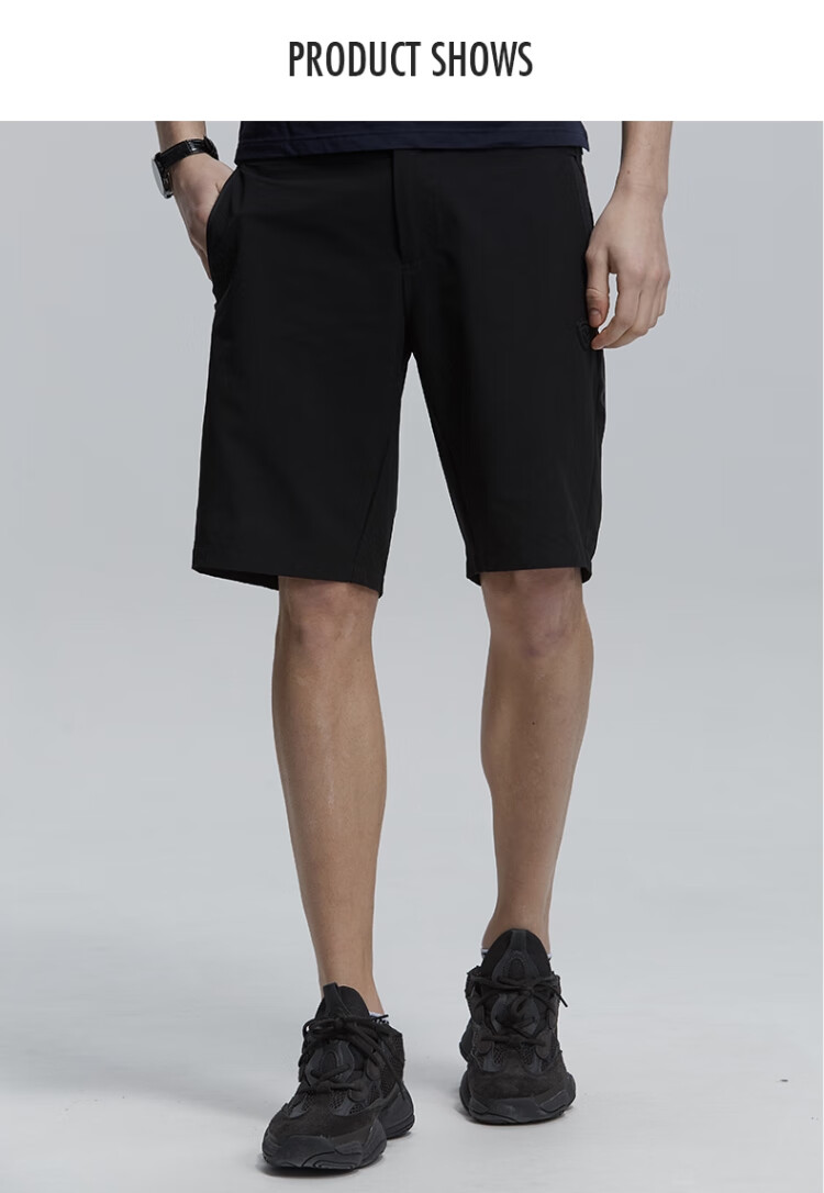 诺诗兰2019新款春夏男士户外旅行运动弹力快干短裤 gq085a09 石青色 s