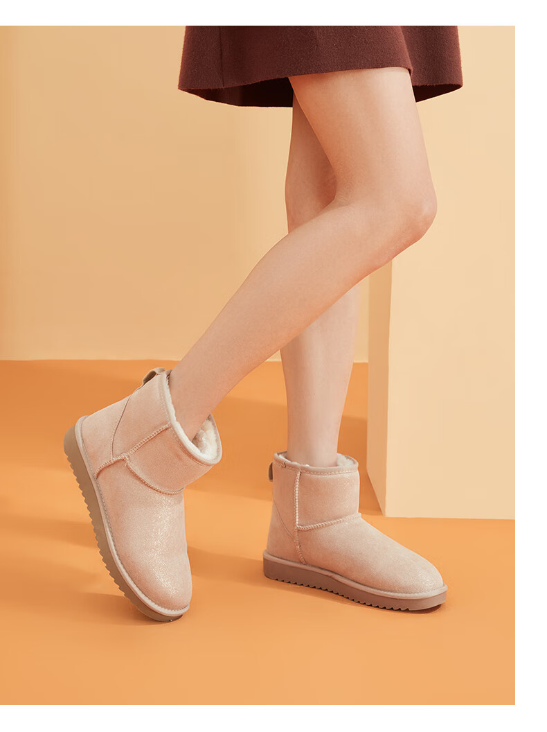 热风雪地靴女2020年冬季新款女士时尚平底短靴女 09灰色 37(正码)