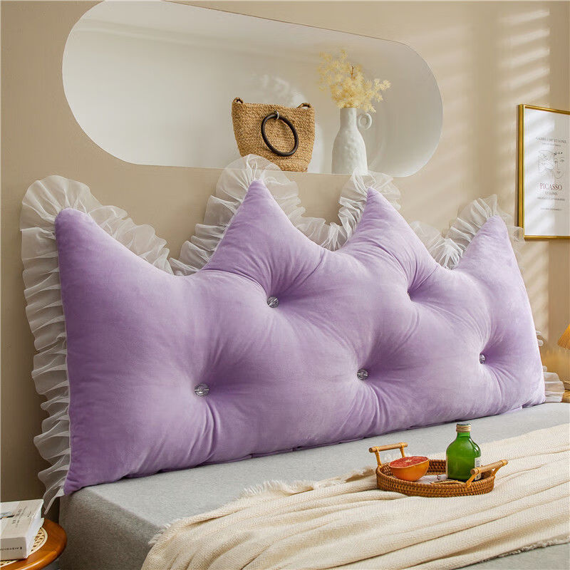 床头靠垫可爱公主靠背水晶绒靠枕双人大靠背榻榻米床头软包可拆洗文