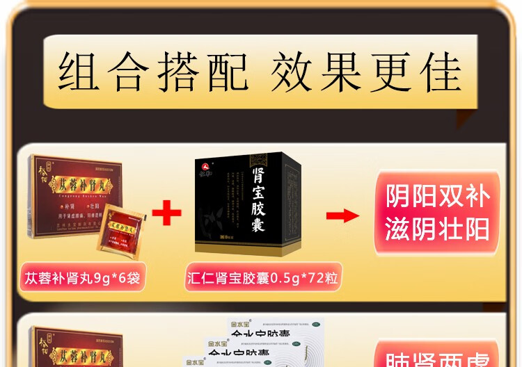裕阳唐龙苁蓉补肾丸9g*6袋补肾壮阳固精中药男女肾阳虚遗精敏感手瘾