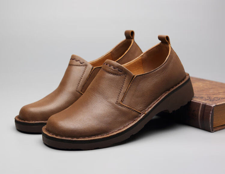 七匹狼睿品专卖店 男士工装鞋 夏季头层牛皮真皮大头皮鞋男宽头真皮