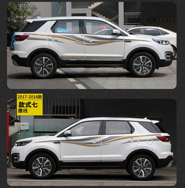 适用于17-18款长安cs55车贴创意车身腰线装饰贴纸拉花改装彩条贴 腰线