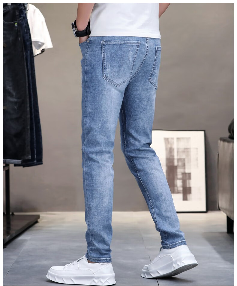 鸿星·尔克英伦雅痞男装 广州新塘牛仔裤男潮牌22秋冬款修身小脚弹力