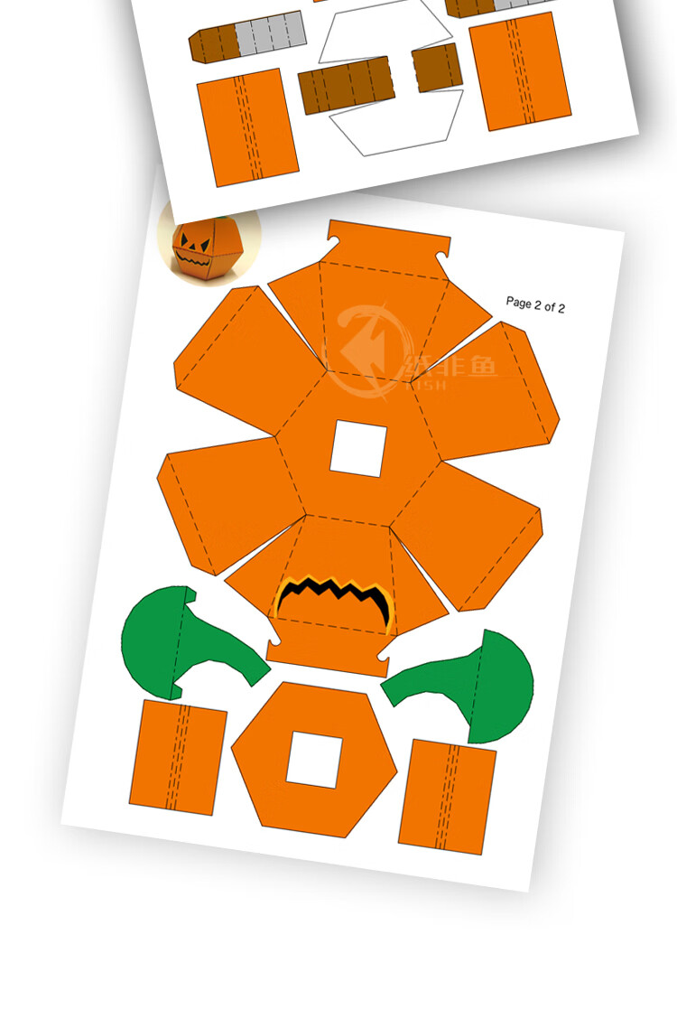 纸非鱼 动态机关折纸折书机关弹跳万圣节南瓜灯立体纸模型手工【图片