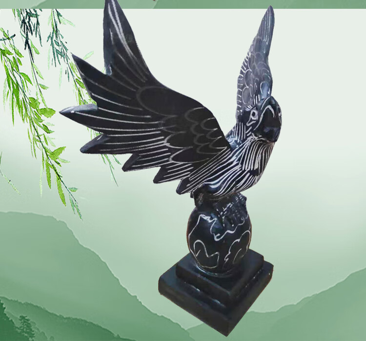 天南兄弟青石石鹰石雕鹰户外石头雕刻雄鹰办公室家庭摆件老鹰鹰 高30