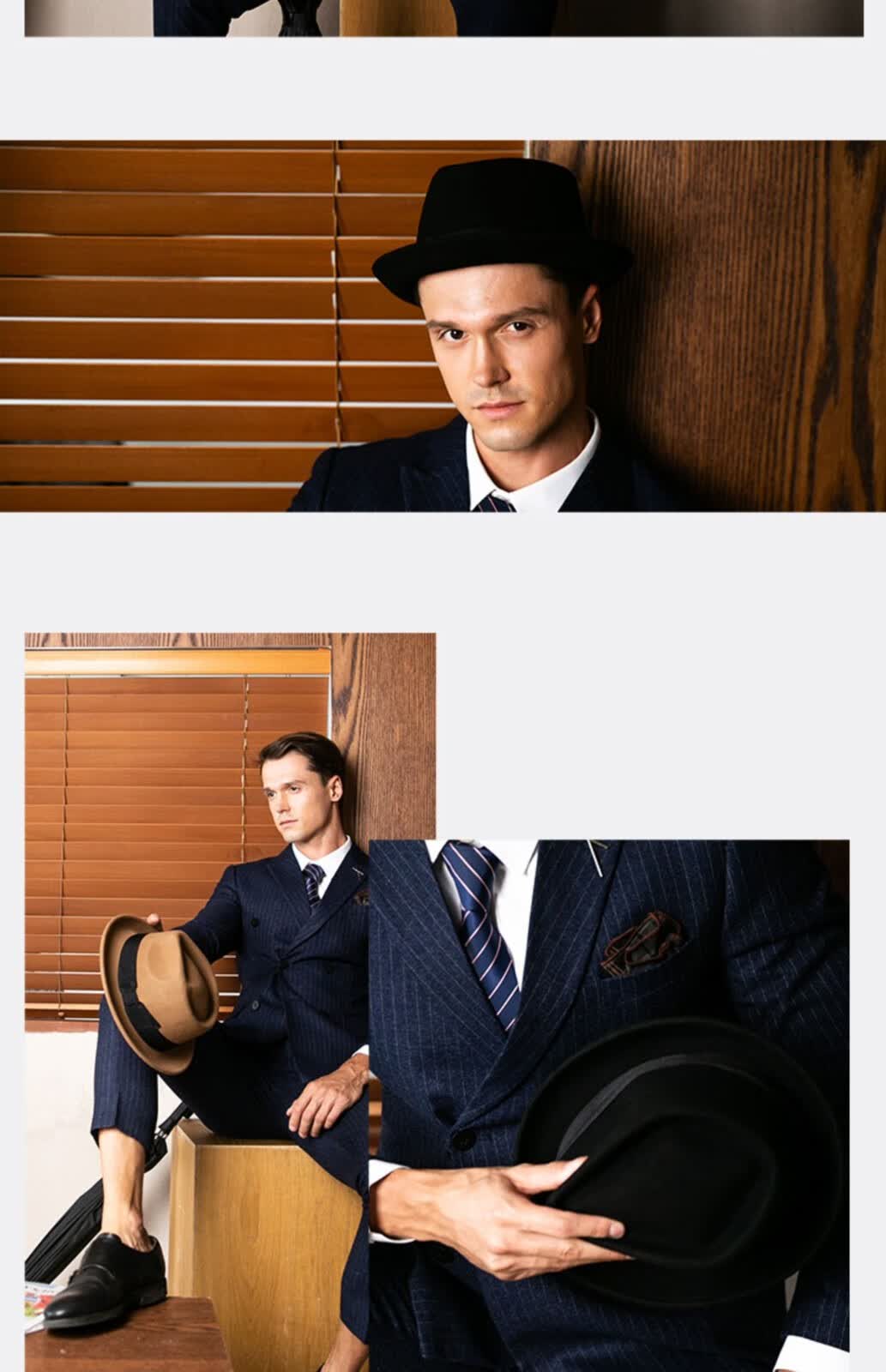 科蒂尼塔品牌礼帽男士秋冬季复古羊毛小毡帽时尚英伦小沿爵士帽高档