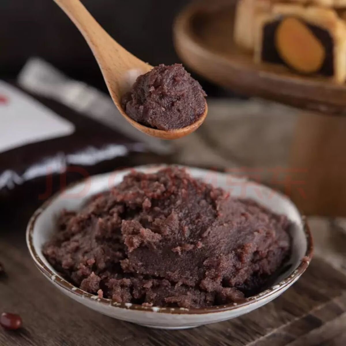 豆沙馅红豆沙月饼馅料馅红小豆沙包子面包糕点馅料 原味红豆沙400g*5