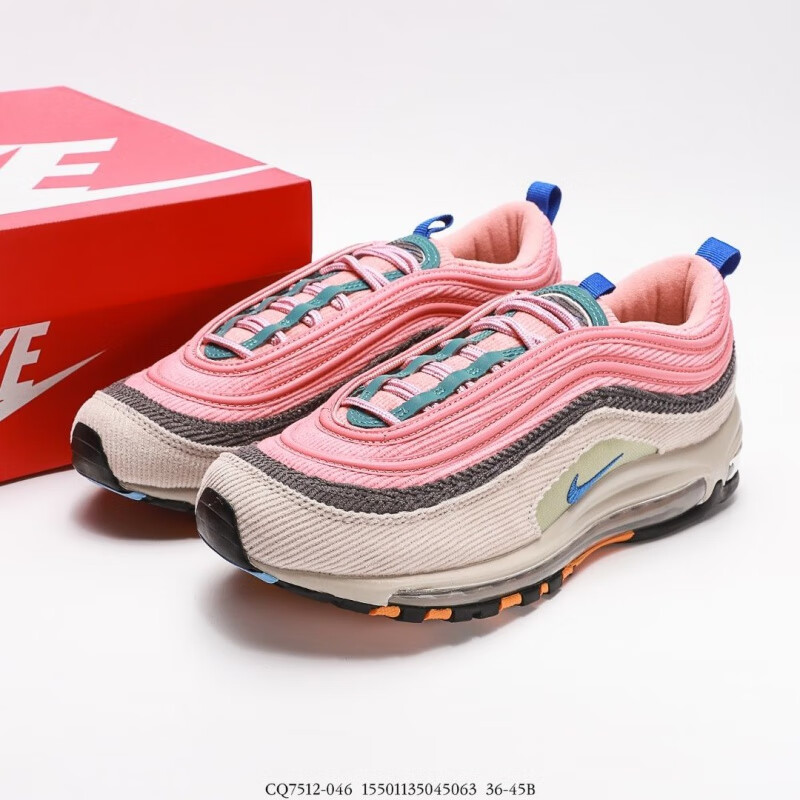 纯原彩虹全掌air max 97撒旦弹步鞋男女鞋气垫运动鞋休闲双鱼兔运动
