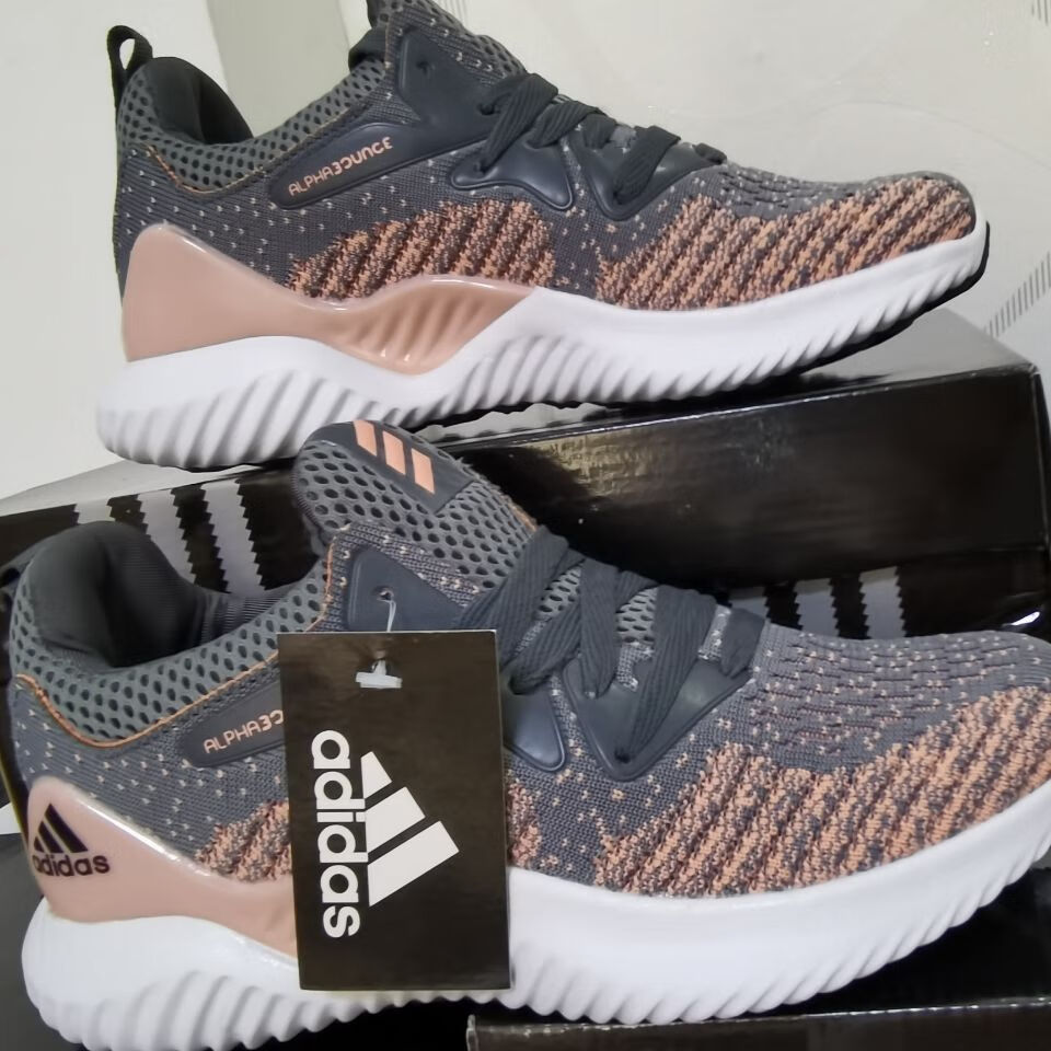 新款三叶草阿尔法跑步鞋休闲冰丝透气鞋男女小椰子登山运动鞋 白色 40