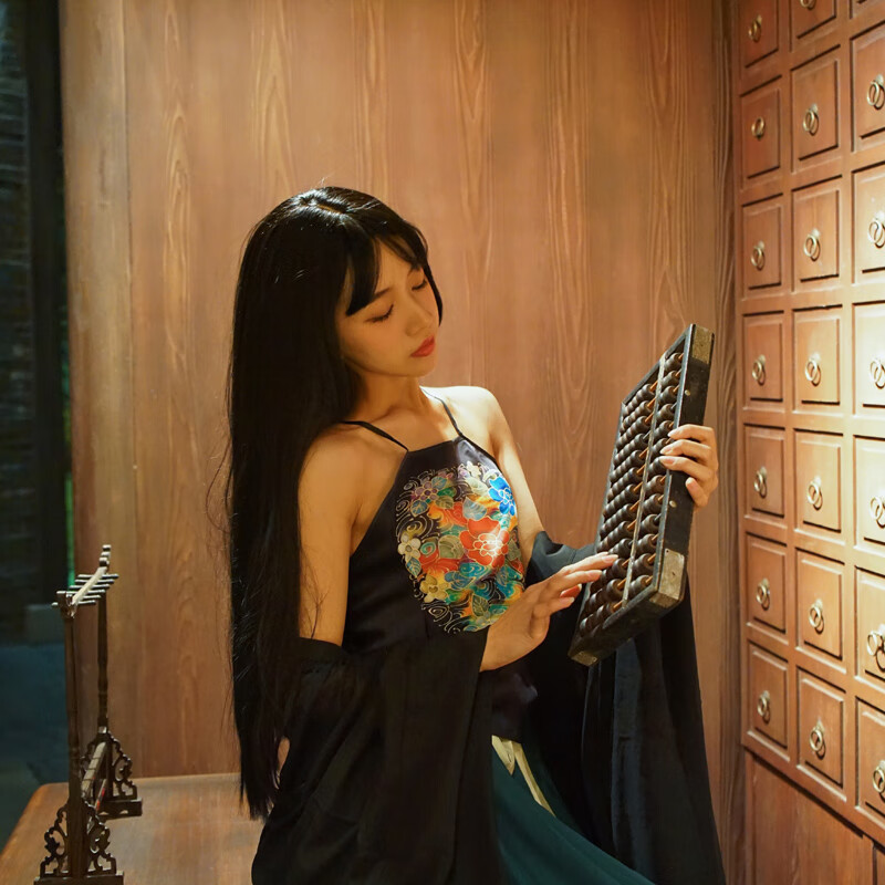 仿真丝吊带女古代睡衣寝服情趣吊带睡裙诱惑火辣居家服私房床上套装