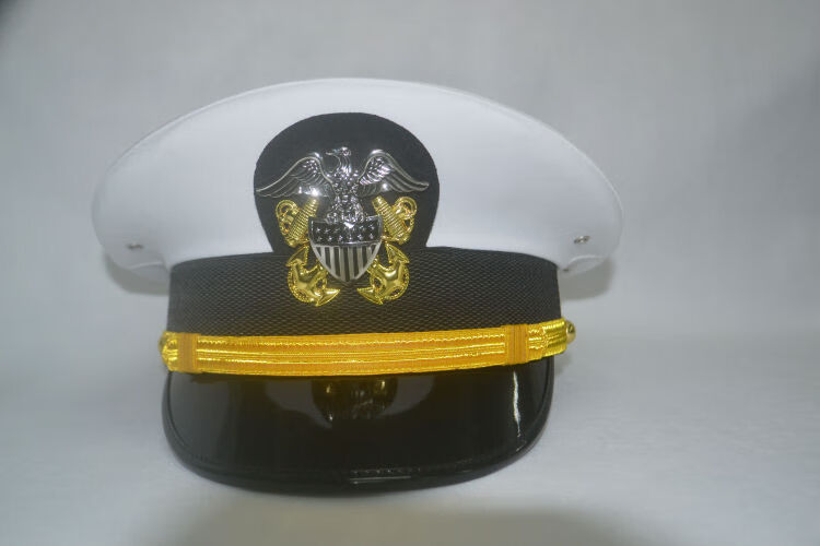 新品美国海美国大盖帽机长大盖帽船员制服高档美军大盖帽 单麦帽檐 s