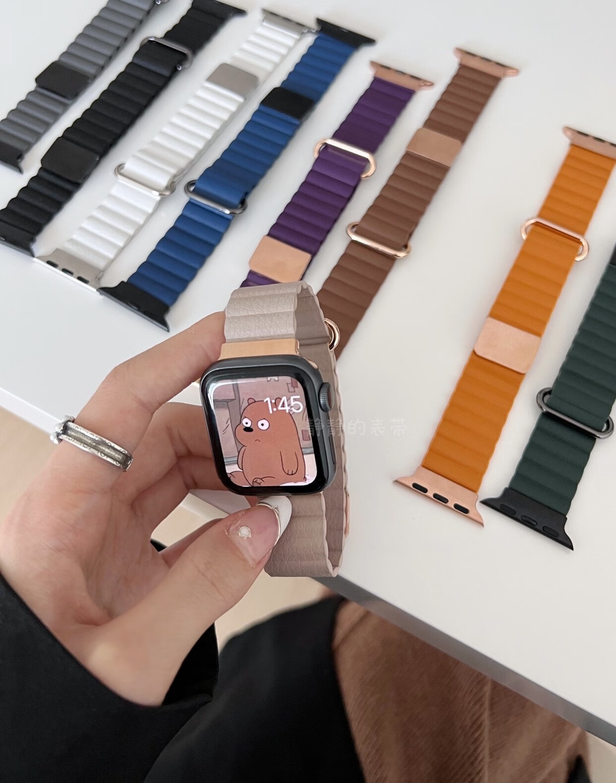 6015oppo watch3pro表带适用gt2pro手表带gt3真皮质fit荔枝纹磁吸