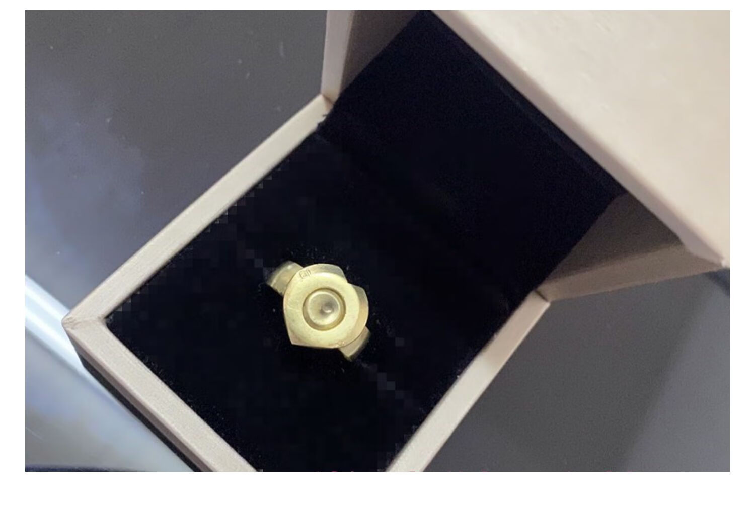 62子弹壳戒指 红钻 爱心 免费刻字