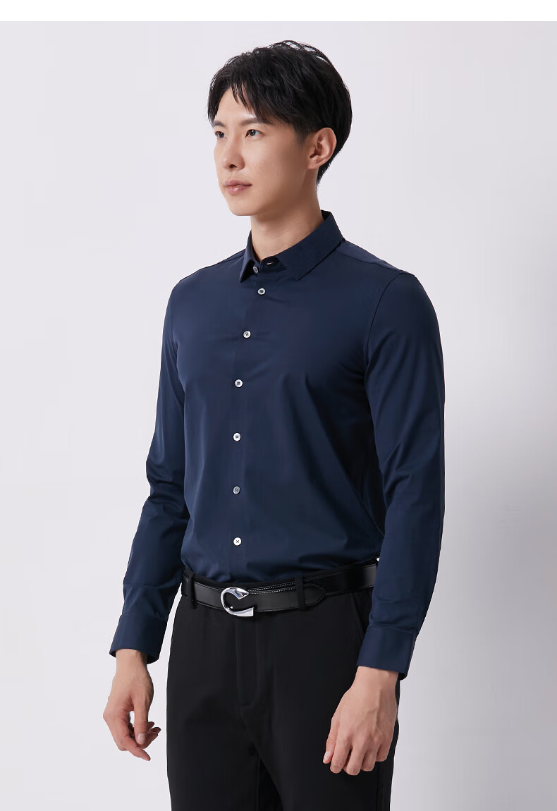 degrezero微奢零度四季款职场商务休闲男士长袖衬衫天然免熨烫白领