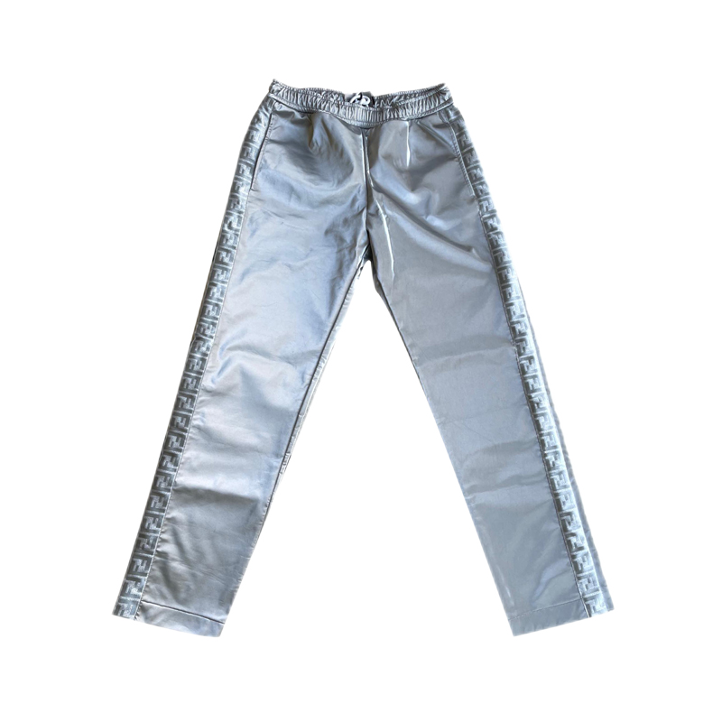 精品fendi芬迪3m反光银色男士运动裤cc正品保证银色46
