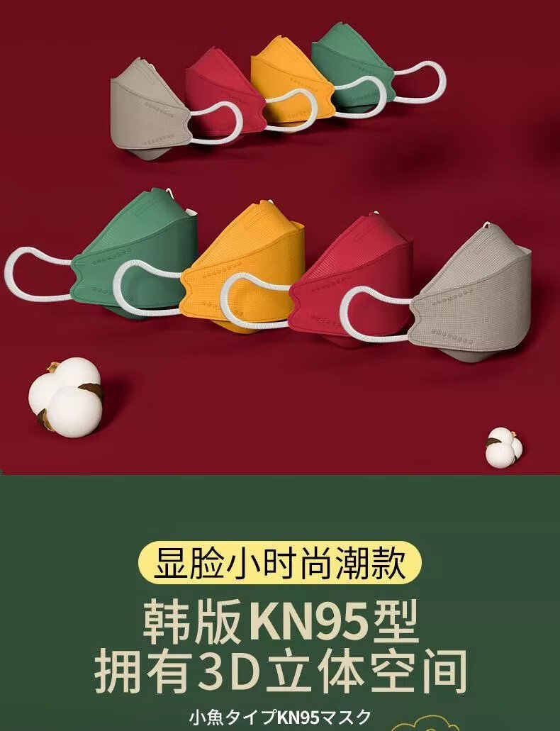 日本kn95口罩加厚显脸小大脸专用n95超大号加大码口罩3d立体 【大脸】
