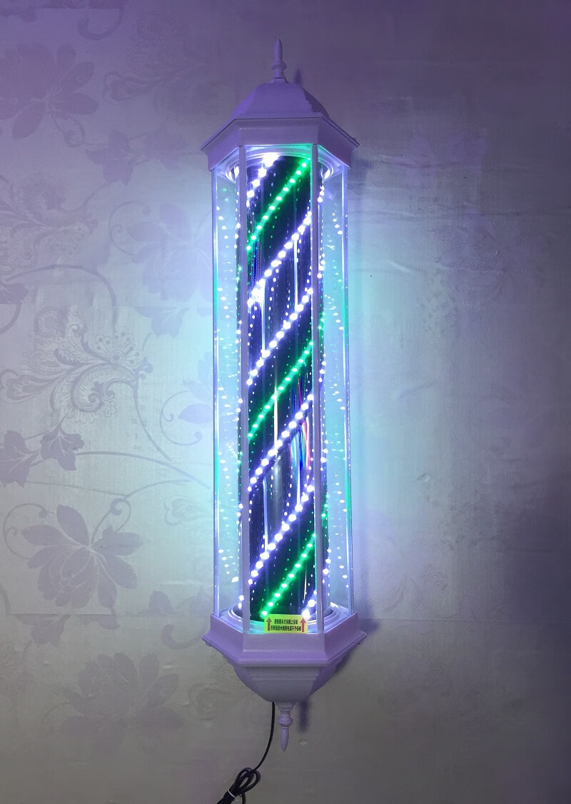 佧森滋美发转灯led灯带旋转户外防水发廊标志灯新款玻璃挂墙理发店