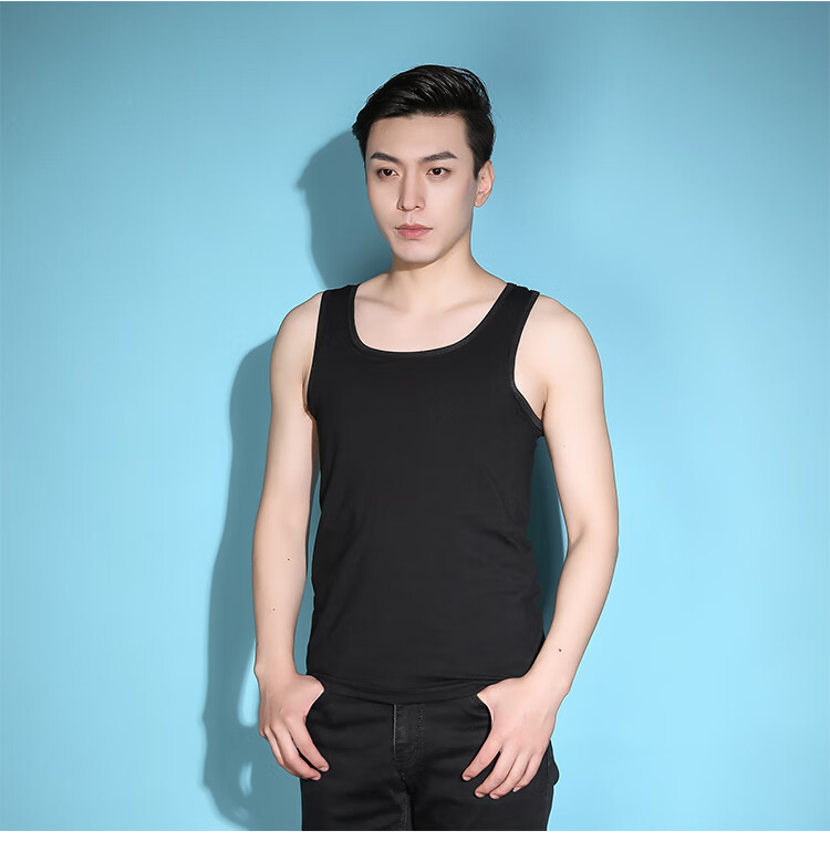 简态男士塑身衣男款束胸内衣束身衣外穿纯棉背心男打底内衣裹胸内衣显