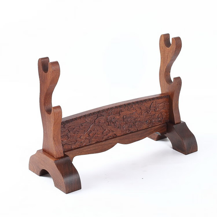 剑架实木刀剑架剑托黑檀木玄关装饰刀架刀托宝剑架子底座红木架鸡翅木