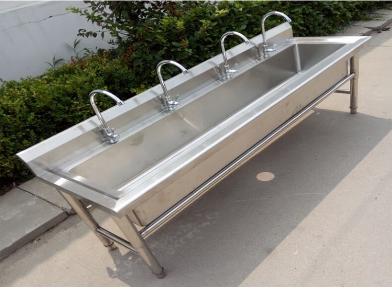 不锈钢水槽学生食堂厨房幼儿园学校洗碗池洗菜盆商用洗手池 1.8*0.