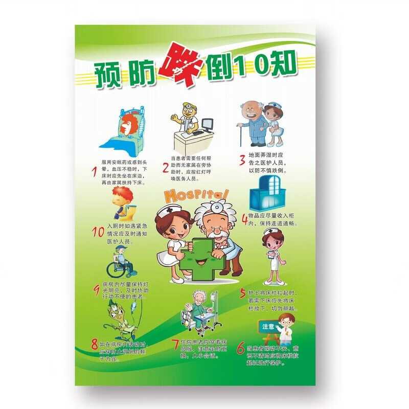 预防跌倒10知 预防压疮10知道 疼痛评分尺 医院宣传