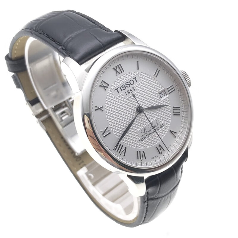 天梭 tissot 经典力洛克系列 自动机械男士手表 瑞士手表 白盘钢带t