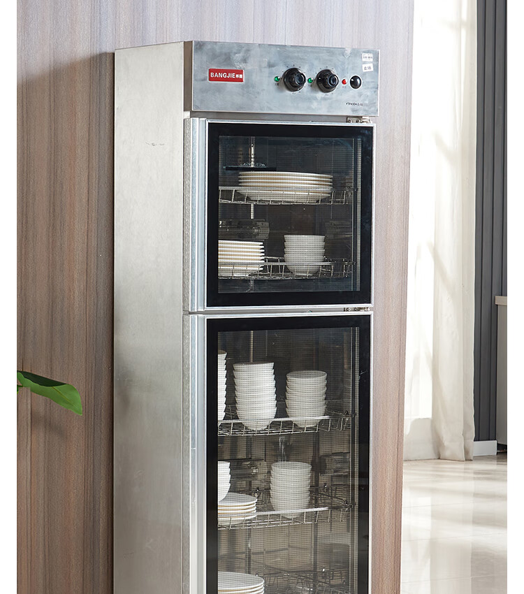 立式双开门 食堂餐厅酒店厨房餐具保洁碗柜 大型不锈钢大容量消毒保洁