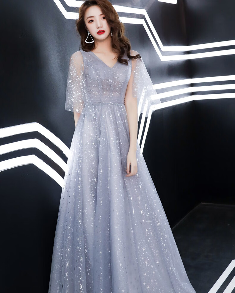 贞溪学生艺考礼服主持人晚礼服女宴会气质质感仙气梦幻森系1女生成年