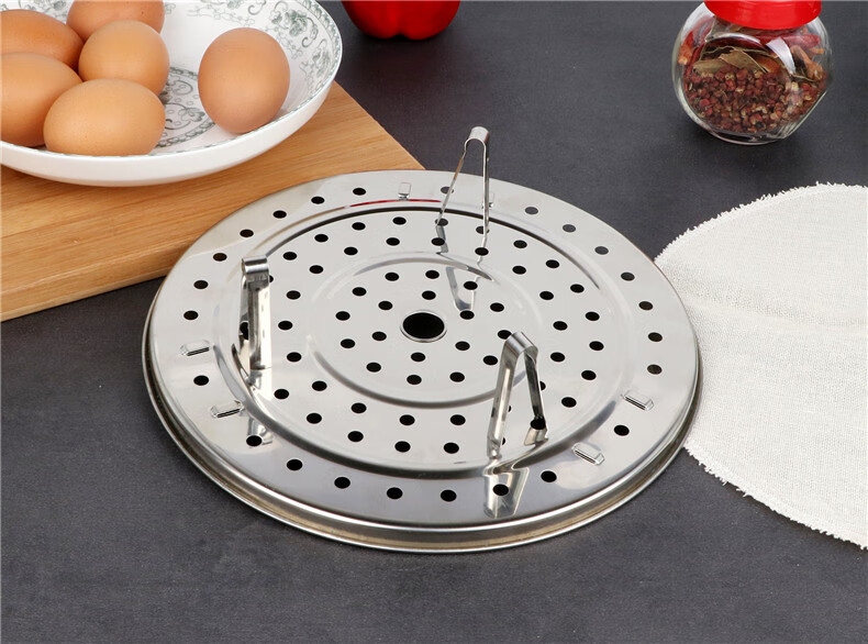 蒸锅蒸屉蒸笼隔水蒸架带支架笼屉布蒸锅帘子40cm平篦子送支架笼屉布