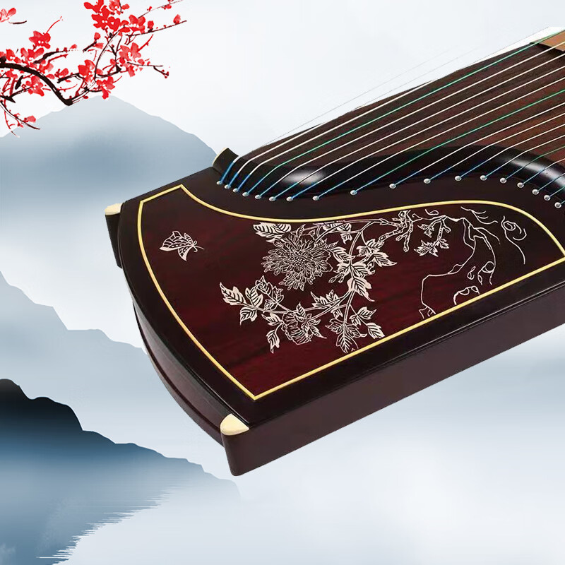 60敦煌古筝698t天真元韵书法牡丹图案考级演奏琴一步到位配件698t